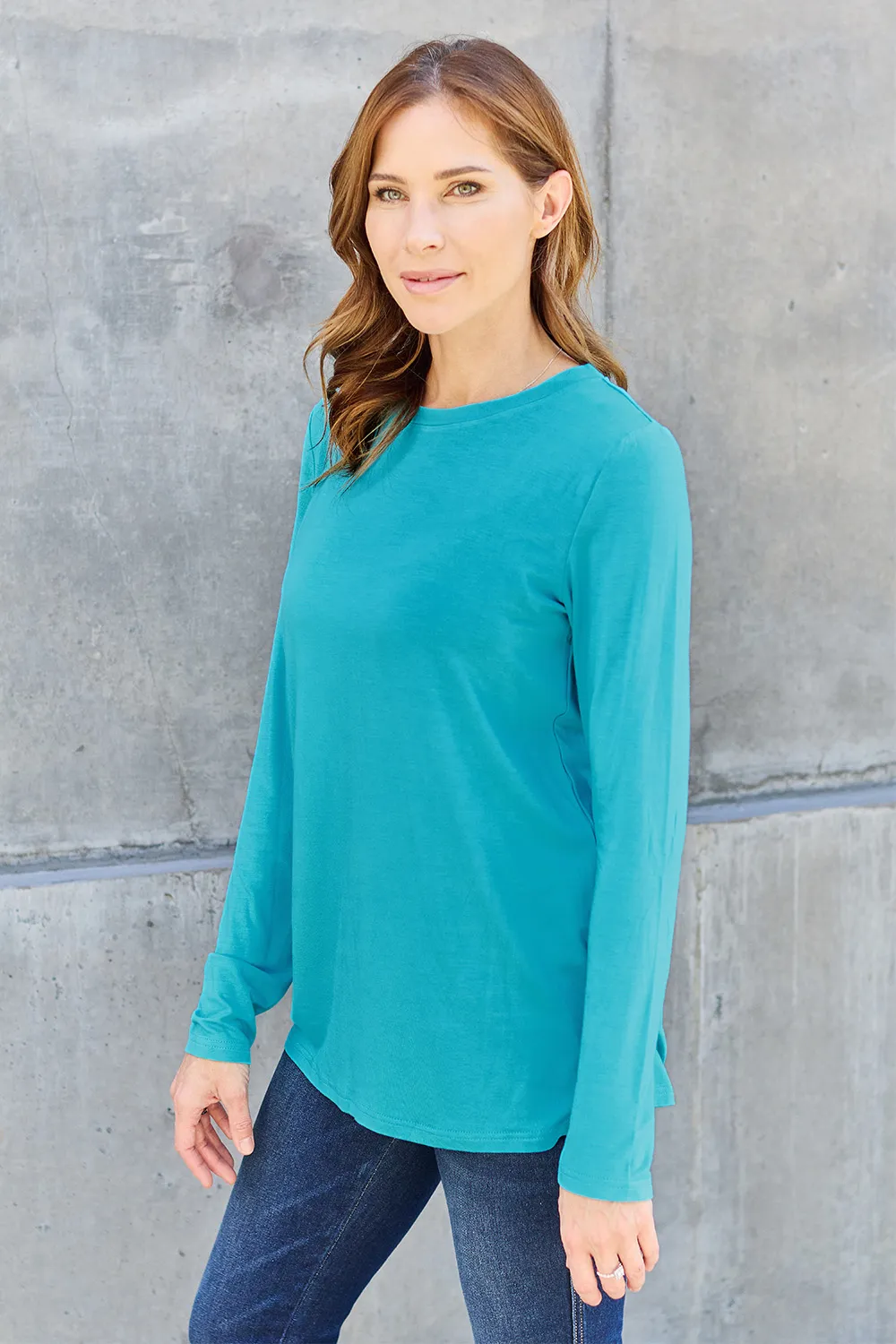 Full Size Round Neck Long Sleeve Top, image 2