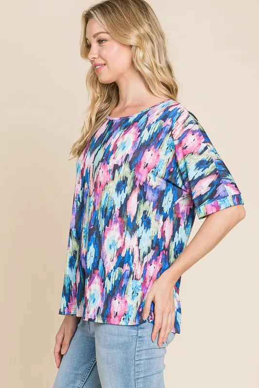 Lightweight Contrast Round Neck Short Sleeve T-Shirt, image 4