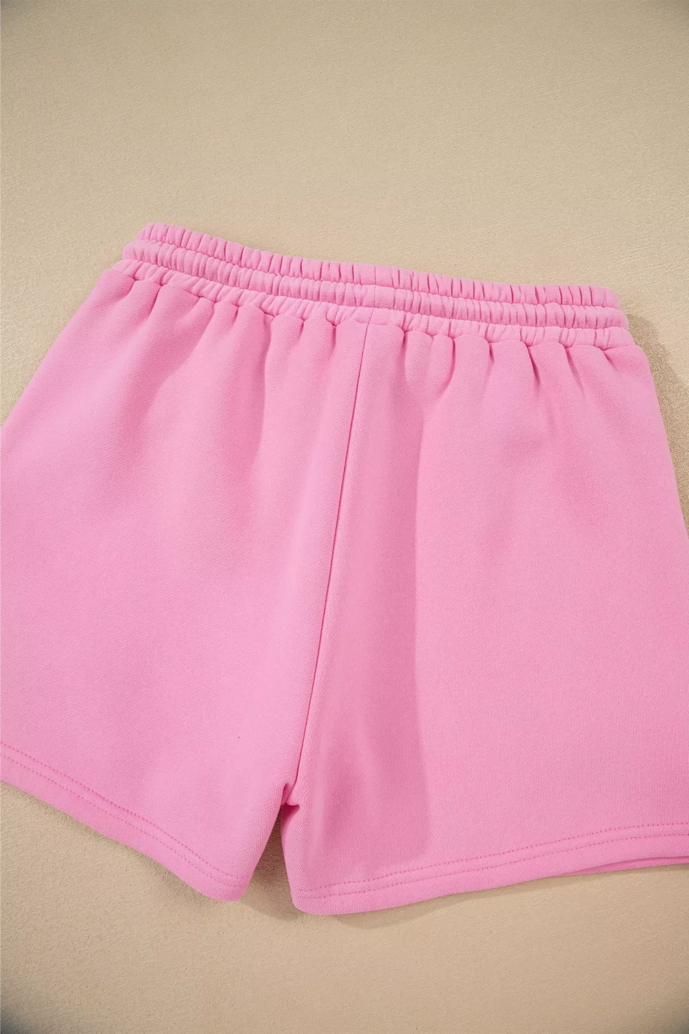 Color Block Sweatshirt and Elastic Waist Shorts Set, image 2