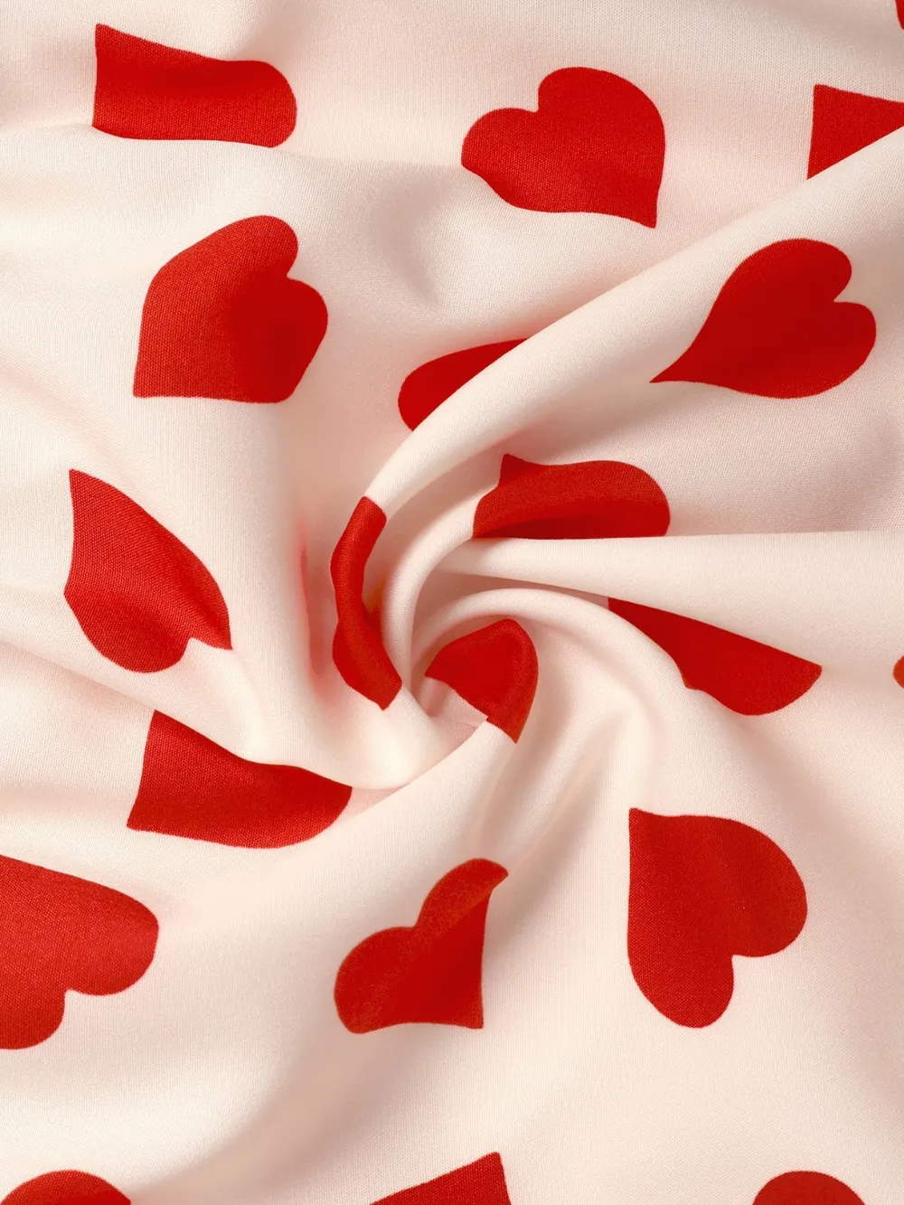 Heart Print Bow Front Peplum Blouse, image 2