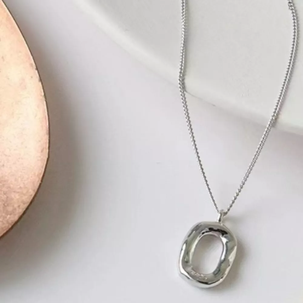 925 Sterling Silver Geometric Pendant Necklace, image 6