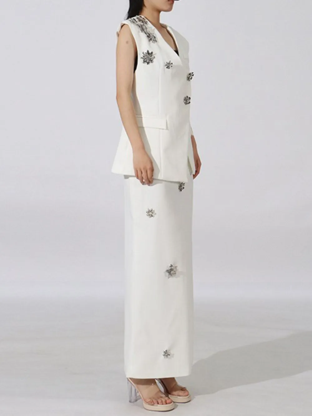 Flower Sleeveless Vest and Skirt Set, image 10