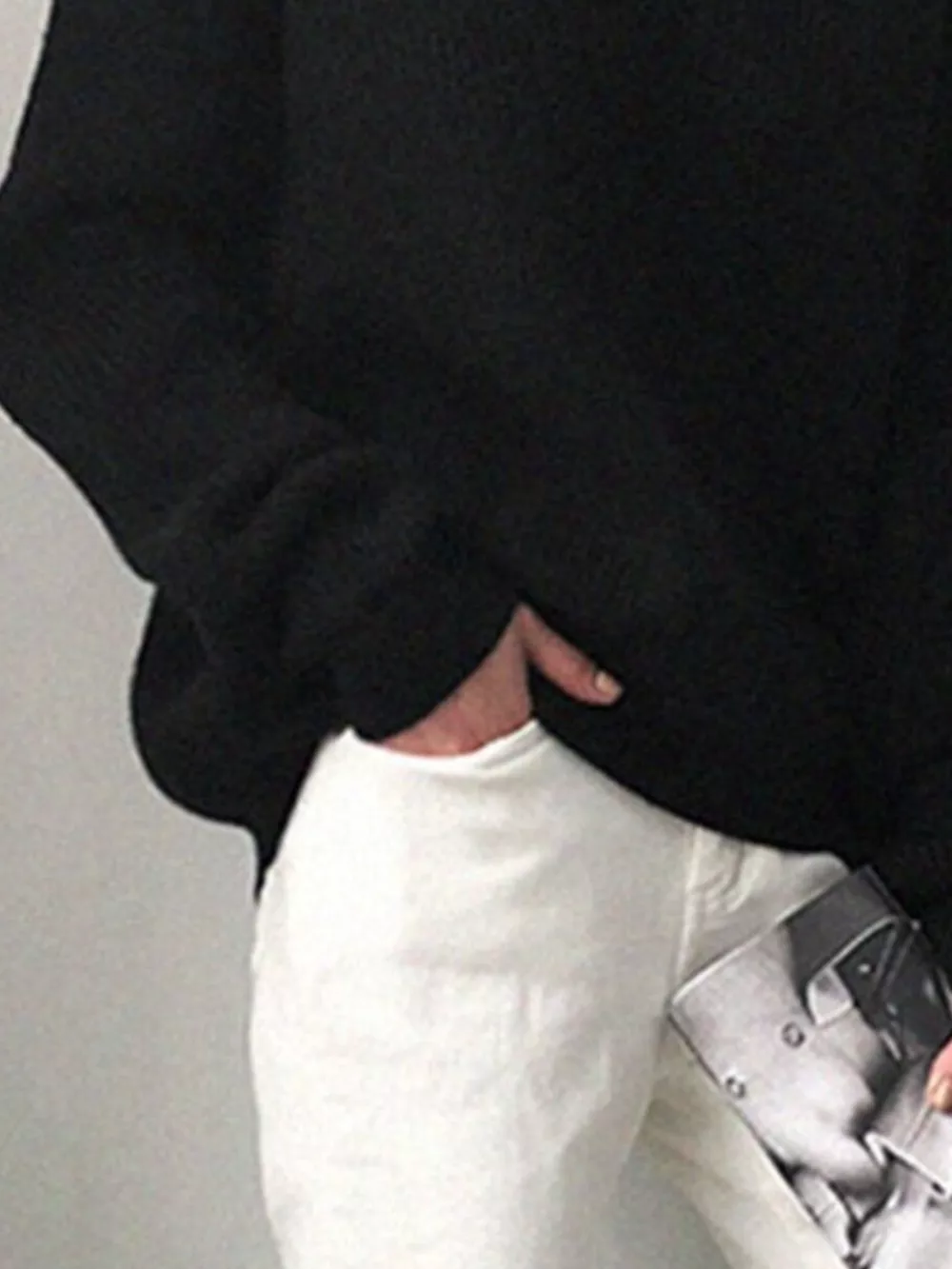 V-Neck Dropped Shoulder Sweater, image 2