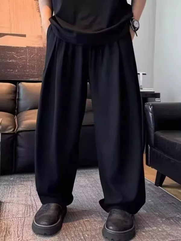 Men's Plus Size Relaxed Wide-Leg Drawstring Pants, image 2