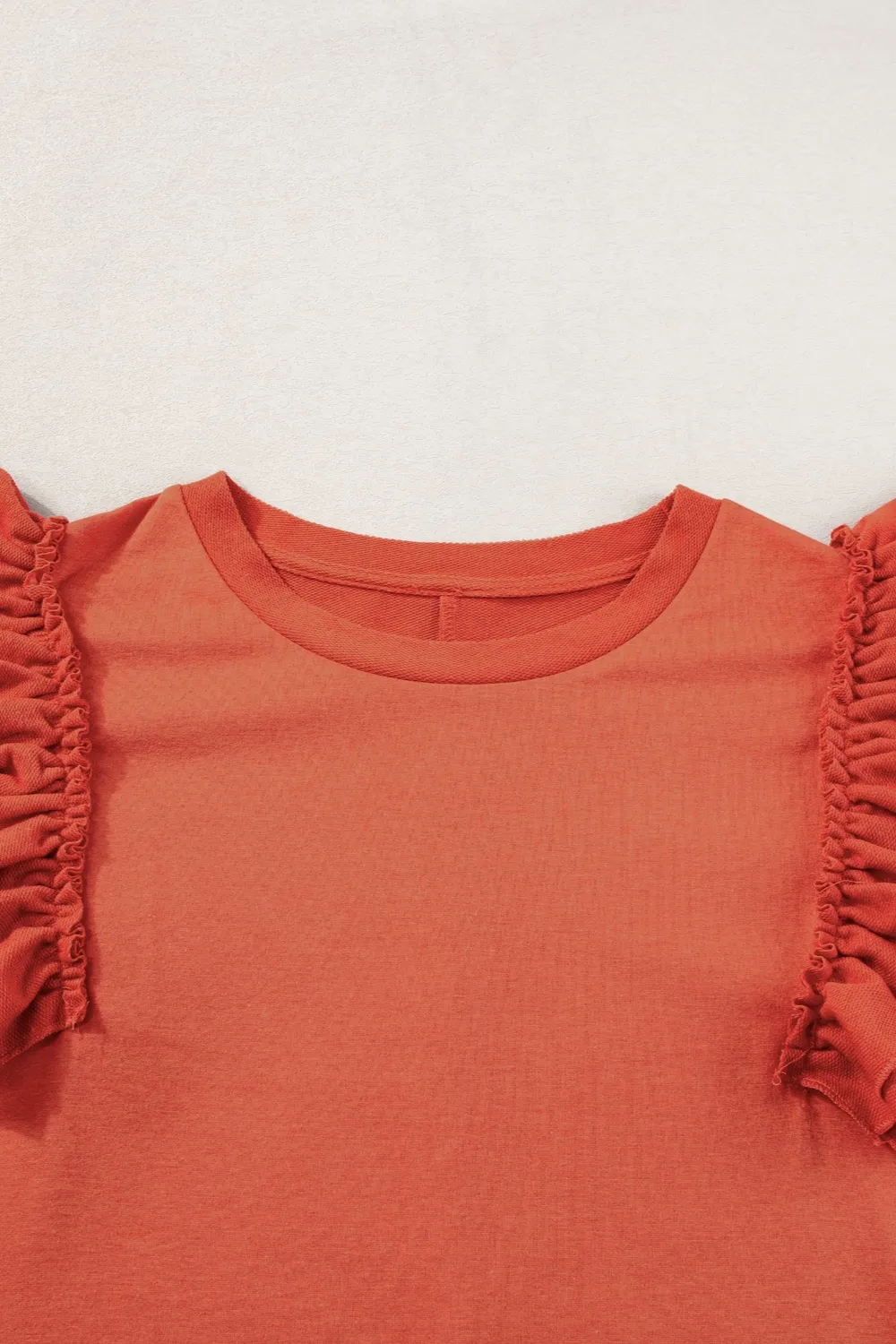 Ruffled Round Neck Cap Sleeve Blouse, image 4
