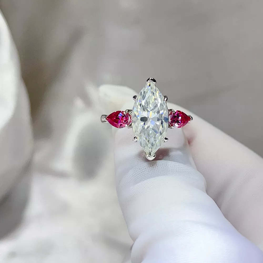 6 Carat 925 Sterling Silver Moissanite Ring, image 5