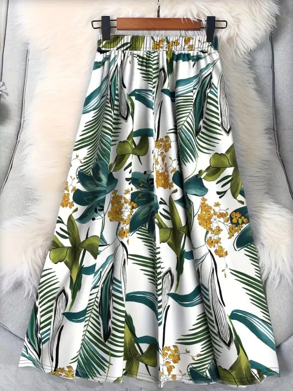 Printed Elastic Waist Skirt, image 11