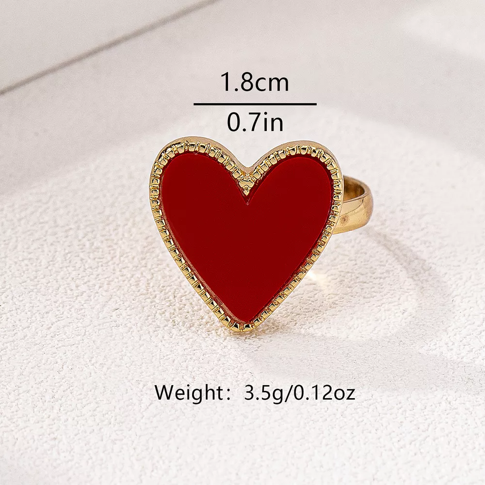 18K Gold-Plated Heart-Shaped Ring, image 5