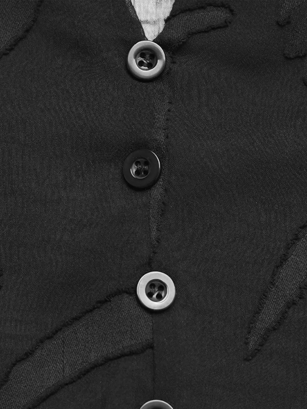Sheer Notched Button Front Blouse, image 2