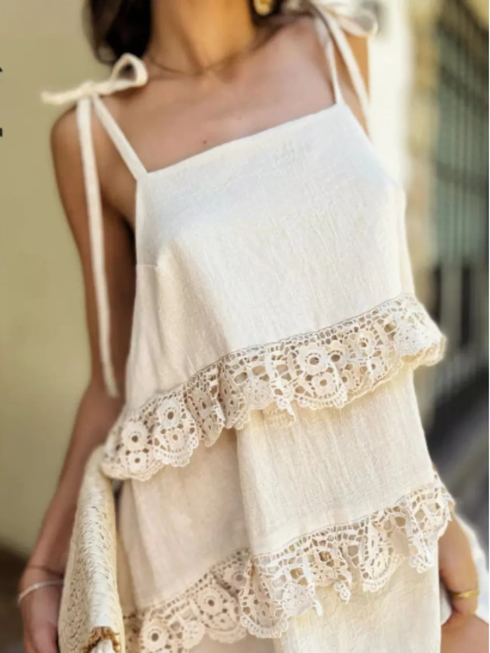 Lace Trim Spaghetti Strap Dress, image 2