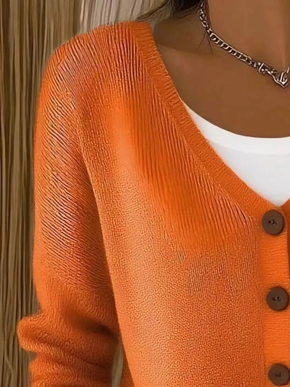 Full Size V-Neck Button-Down Knit Cardigan Plus Size, image 2