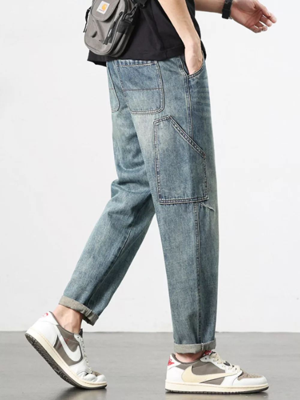 Men's Vintage Wash Relaxed Fit Jeans, image 4