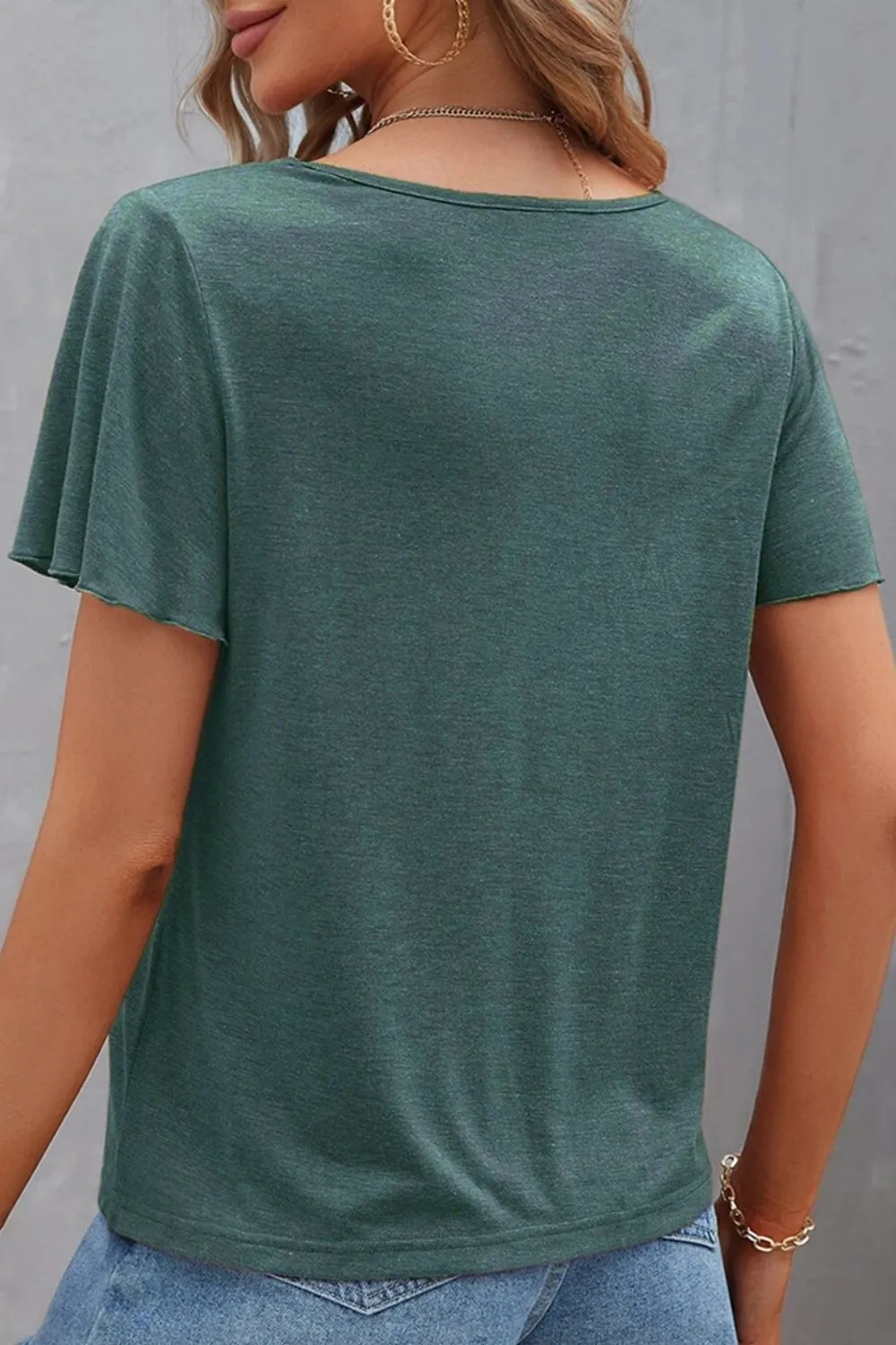 V-Neck Short Sleeve T-Shirt, image 2