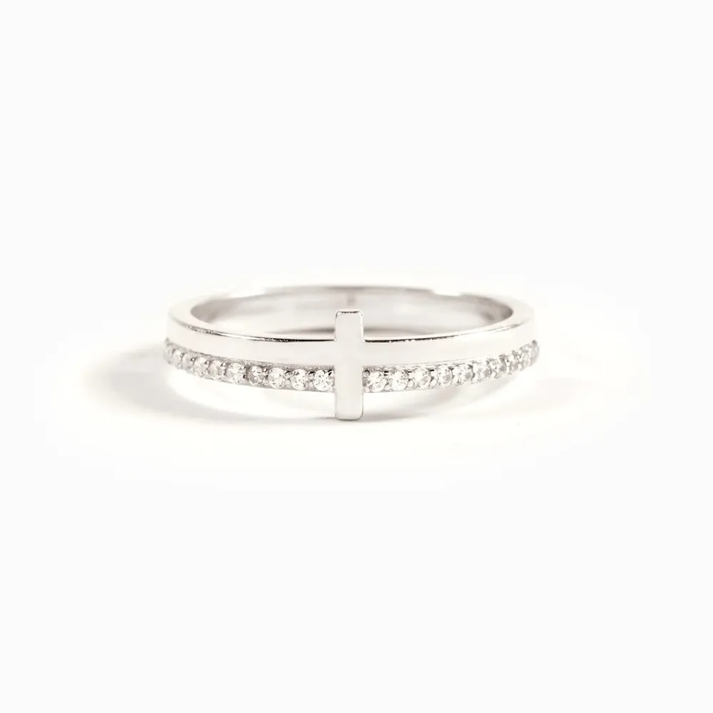 925 Sterling Silver Cross Ring, image 4