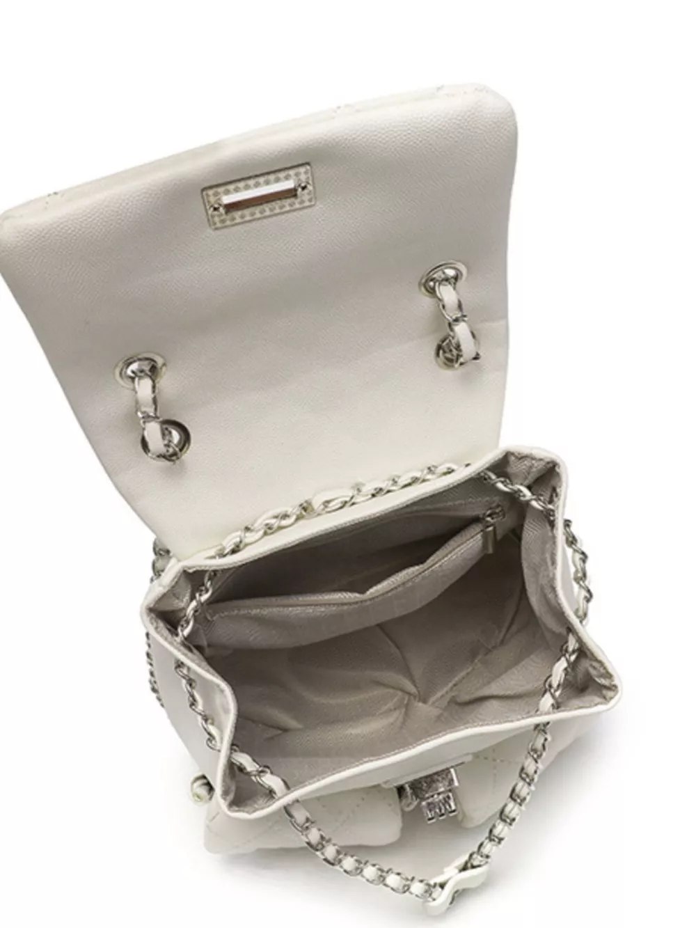 Quilted Chain Strap Backpack Bag, image 8