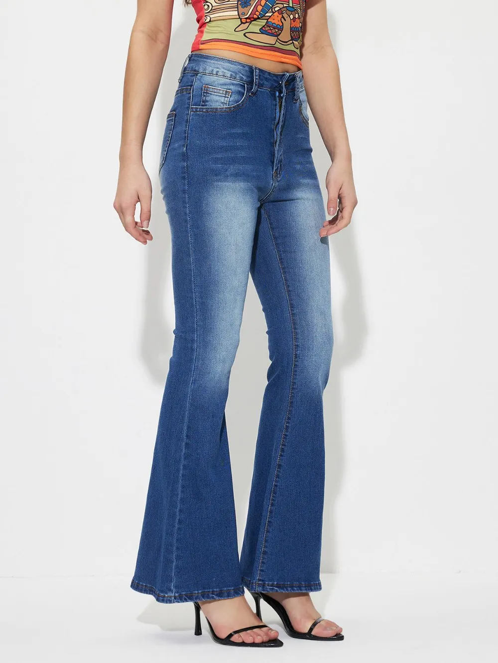 Mid-Rise Waist Bootcut Jeans, image 2