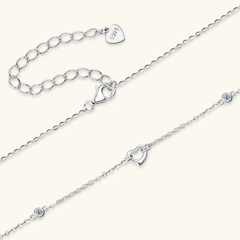 Moissanite 925 Sterling Silver Heart Necklace, image 6