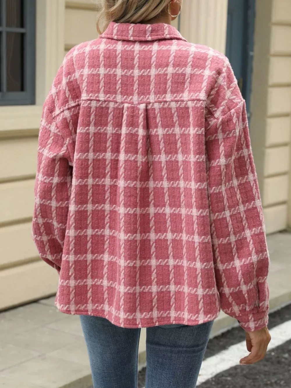 Plaid Button Up Long Sleeve Jacket, image 12