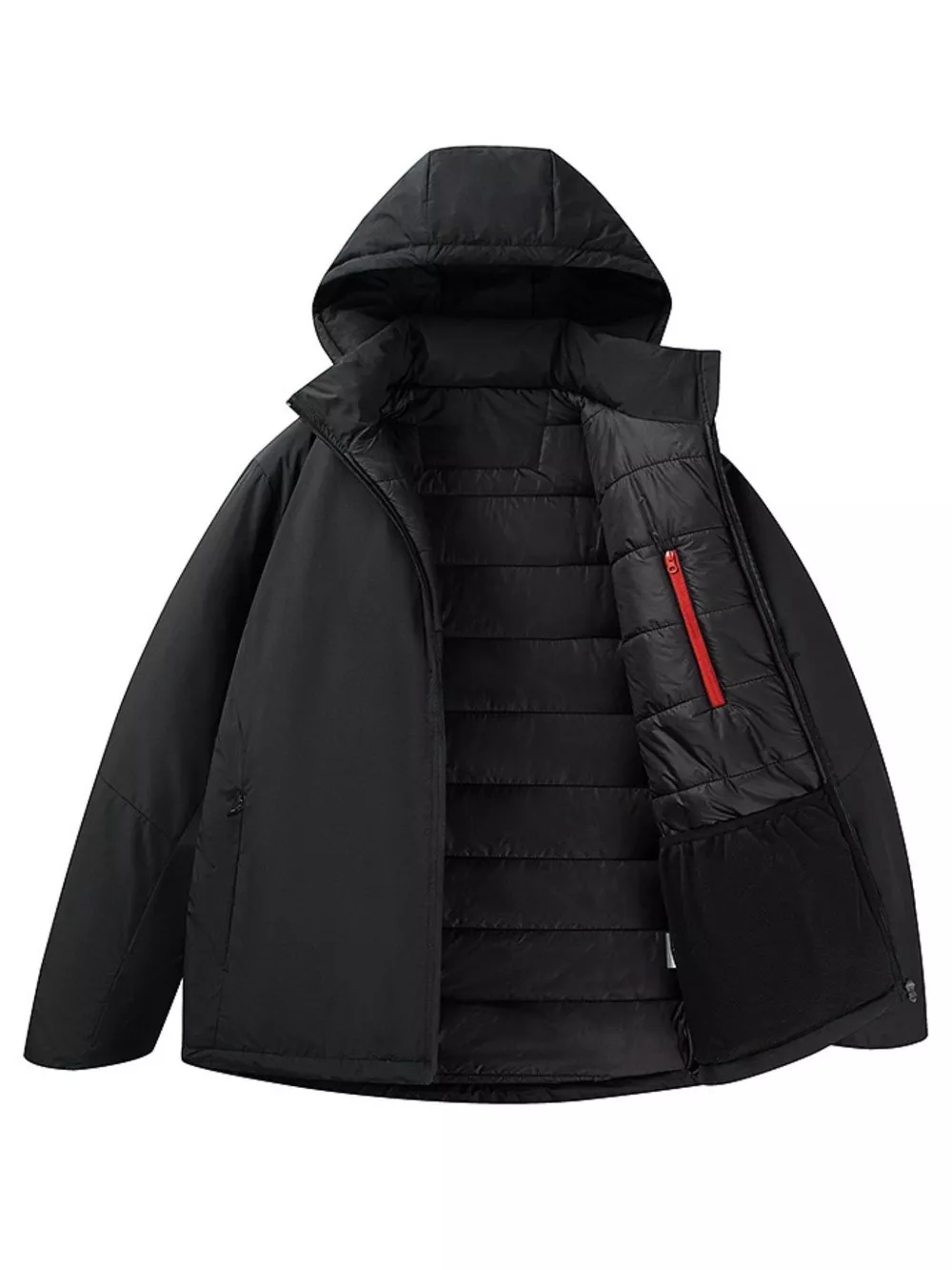 Men's Plus Size Zip Up Hooded Puffer Jacket