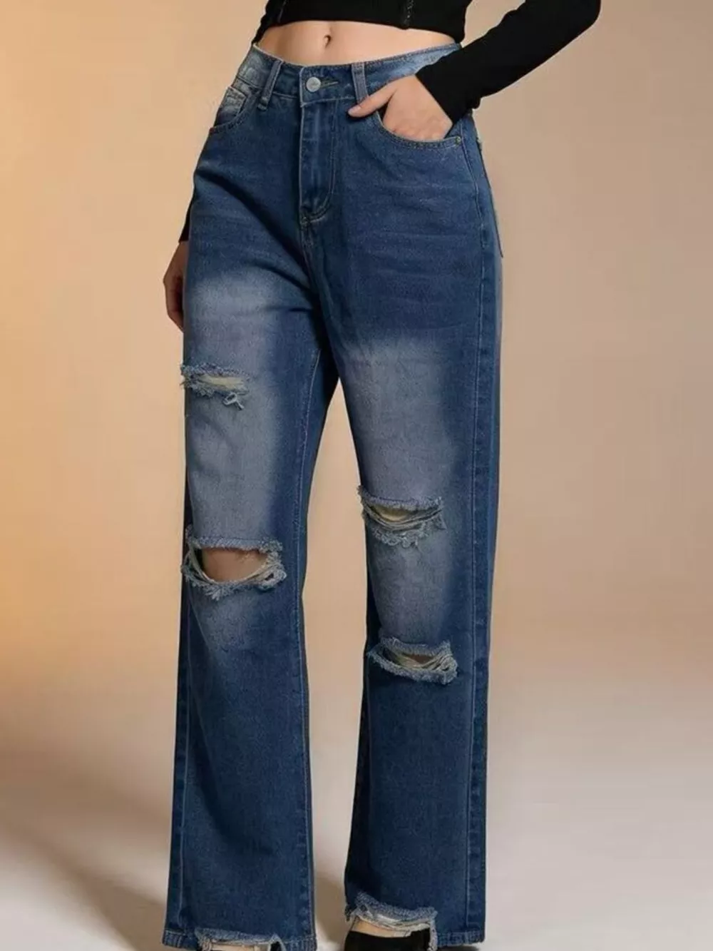 Distressed Wide Leg Jeans, image 6