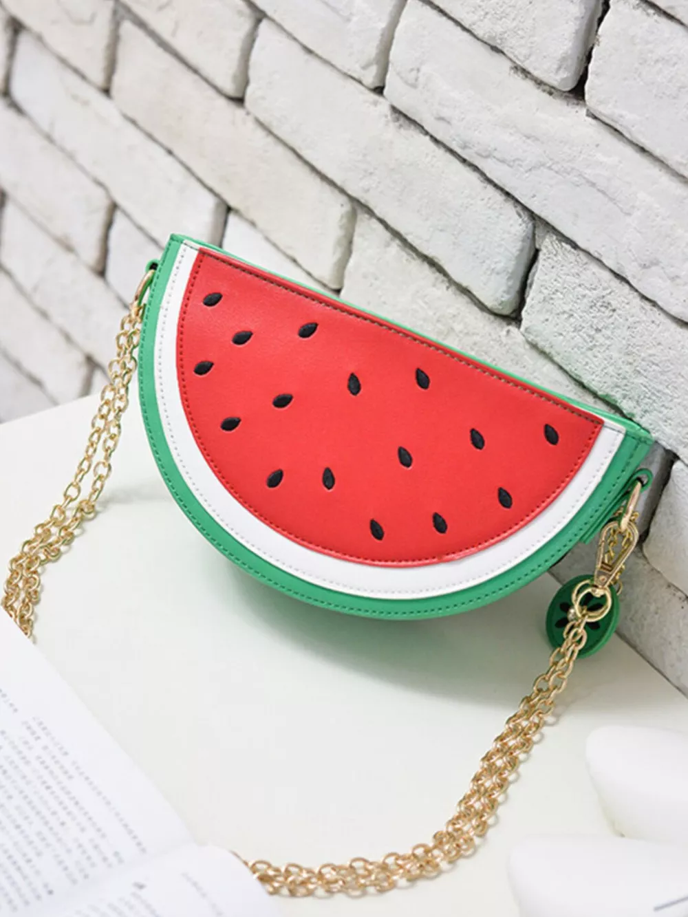 Fruit-Shaped Crossbody Bag with Chain Strap, image 4