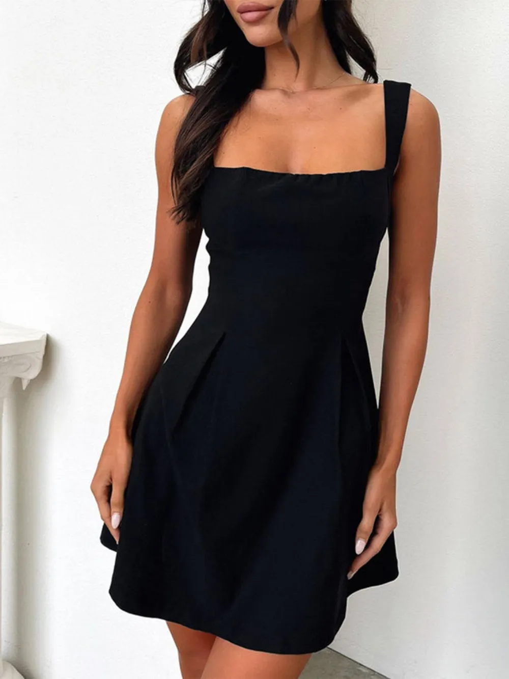 Bow Back Square Neck Mini Dress, image 2