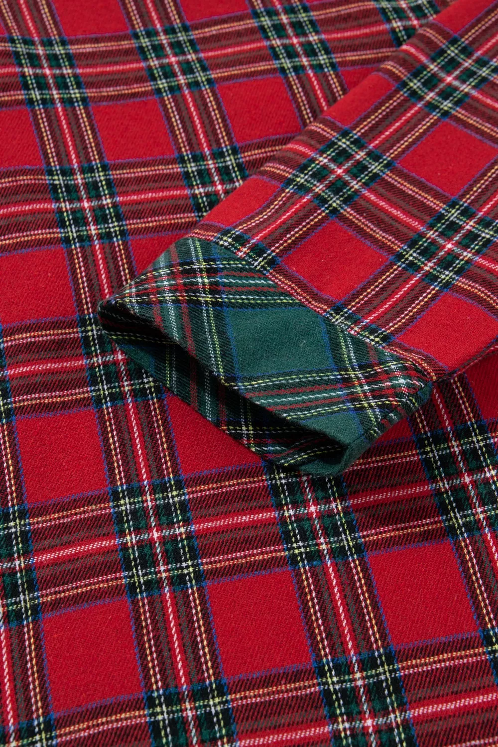 Plaid Contrast Patched Christmas Holiday Long Sleeve Shirt and Short 2pcs Pajama Set, image 9
