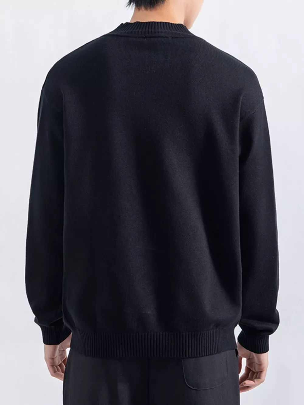 Men's Plus Size Minimalist Mock Neck Sweater, image 11