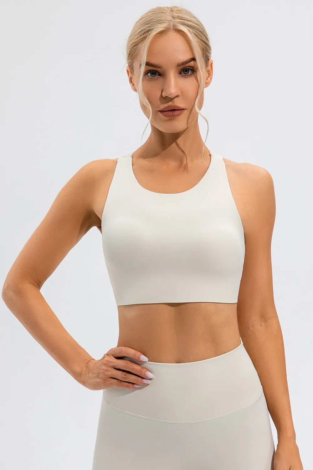 Round Neck Cutout Cropped Active Tank, image 9