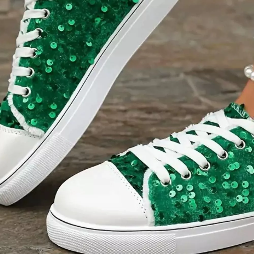 Sparkling Sequin Low-Top Sneakers, image 2