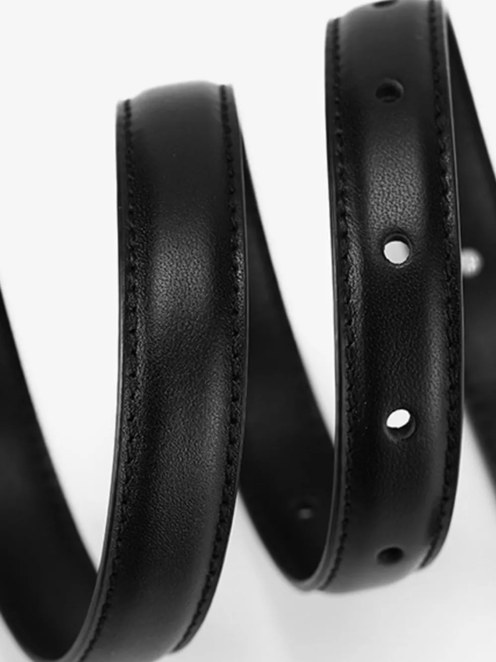 Skinny Leather Belt with Golden Buckle, image 5