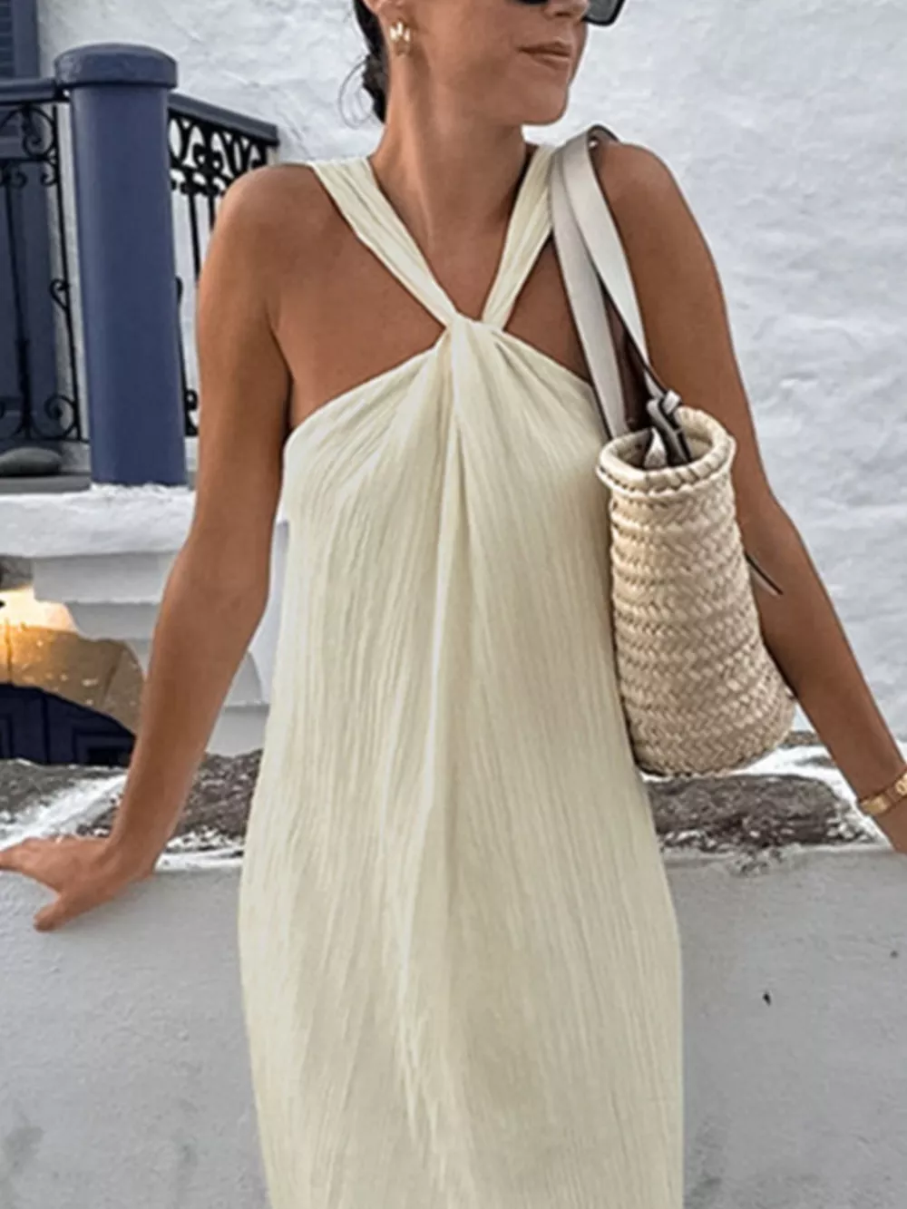 Halter Neck Flowy Maxi Dress, image 2