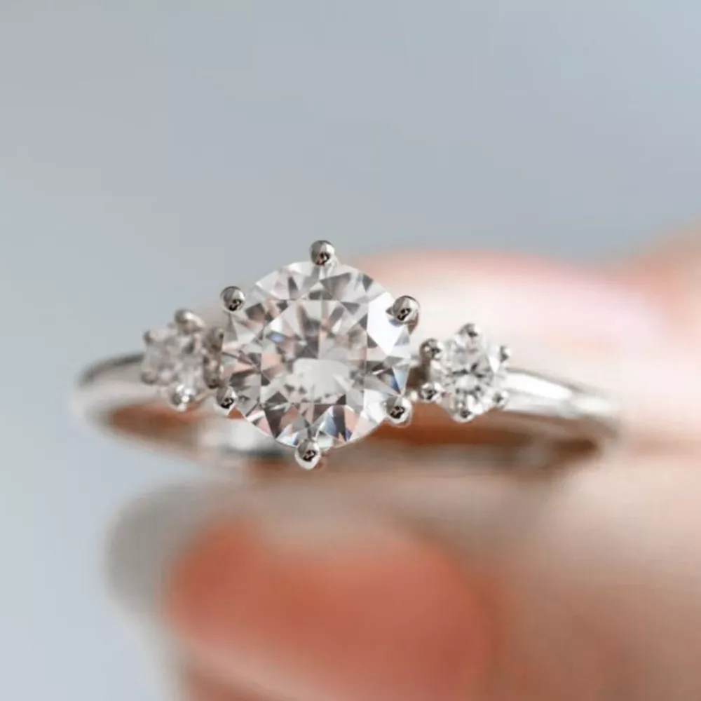 925 Sterling Silver Moissanite Ring, image 2