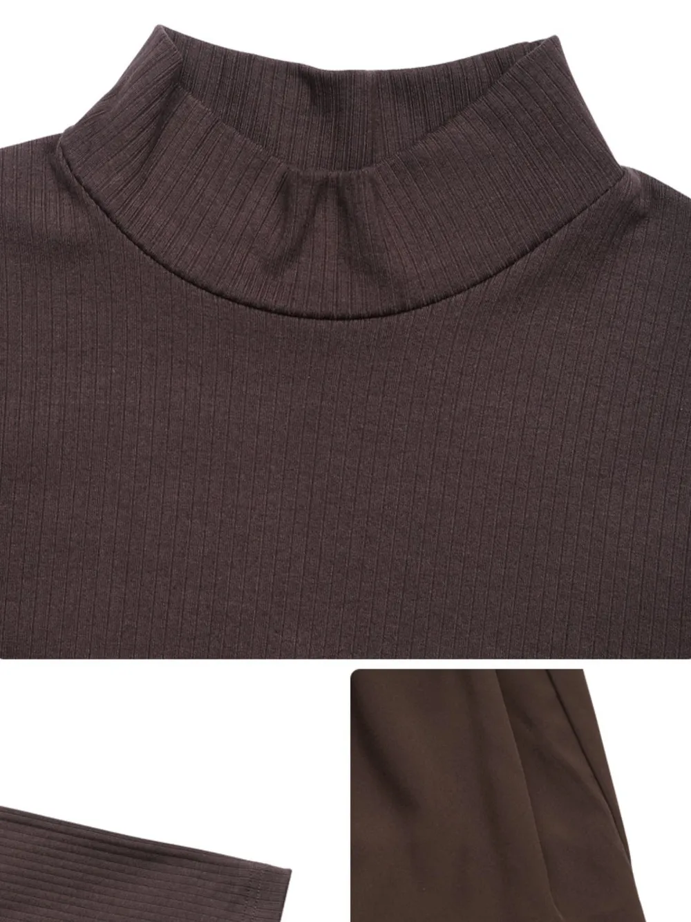 Mock Neck Long Sleeve Bubble Hem Dress, image 2