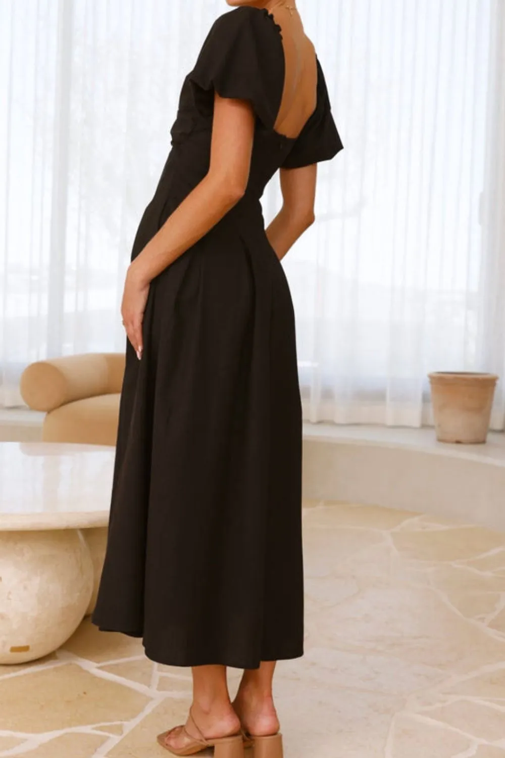 Sweetheart Neck Puff Sleeve Dress, image 2