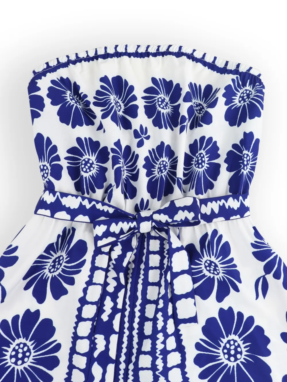 Printed Tube Tie Waist Romper, image 2