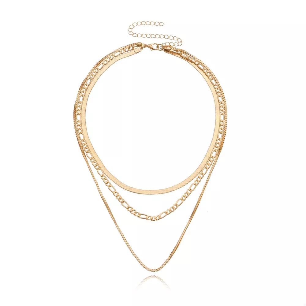 18K Gold-Plated Three-Layered Necklace, image 2