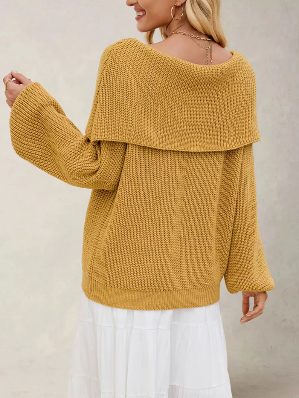 Off-Shoulder Long Sleeve Sweater, image 5