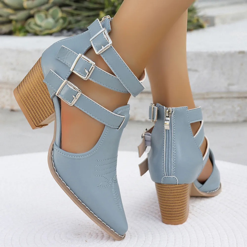 Point Toe Block Heels Sandals, image 7