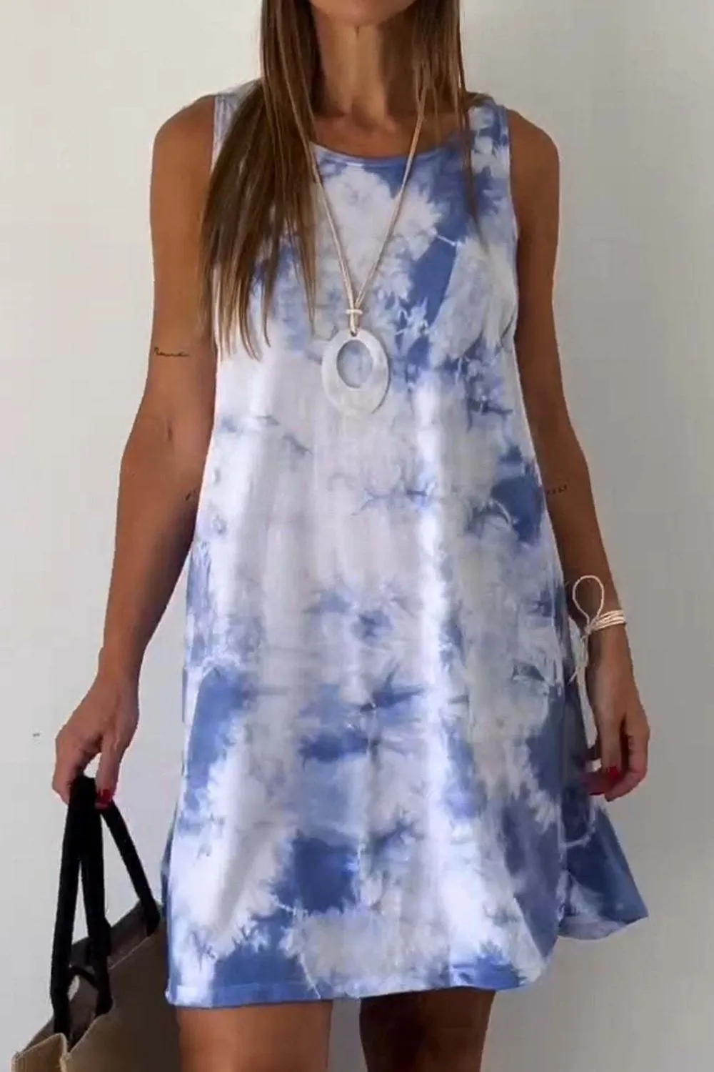 Tie-Dye Sleeveless Mini Tank Dress, image 2