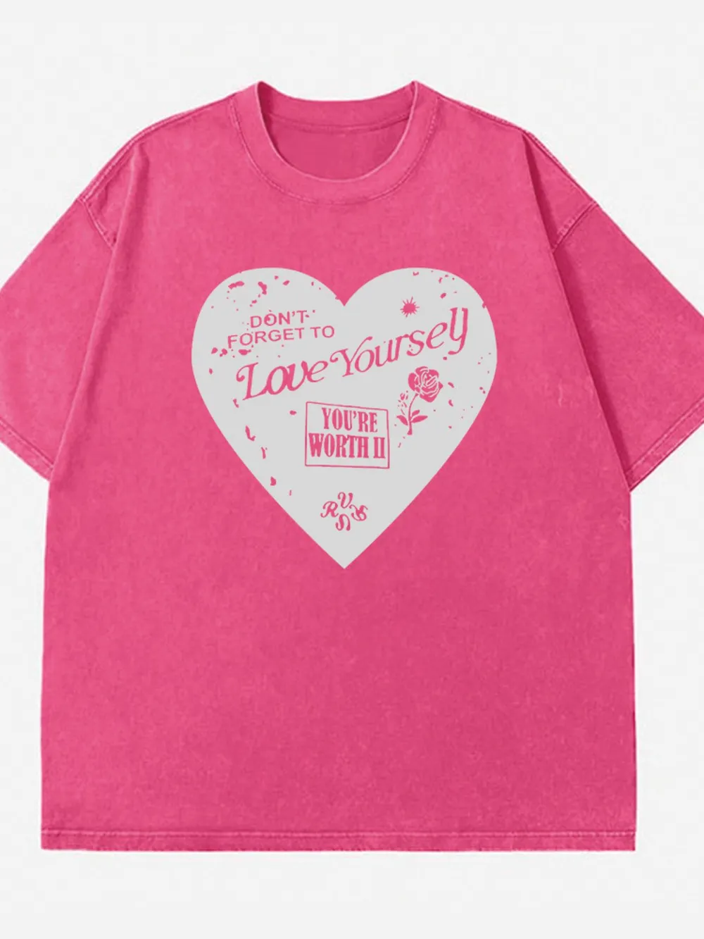 Heart Round Neck Short Sleeve T-Shirt, image 2