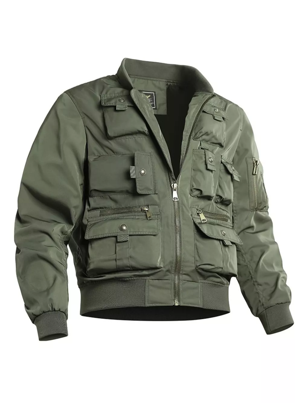 Men's Plus Size Zip Up Long Sleeve Jacket, image 2