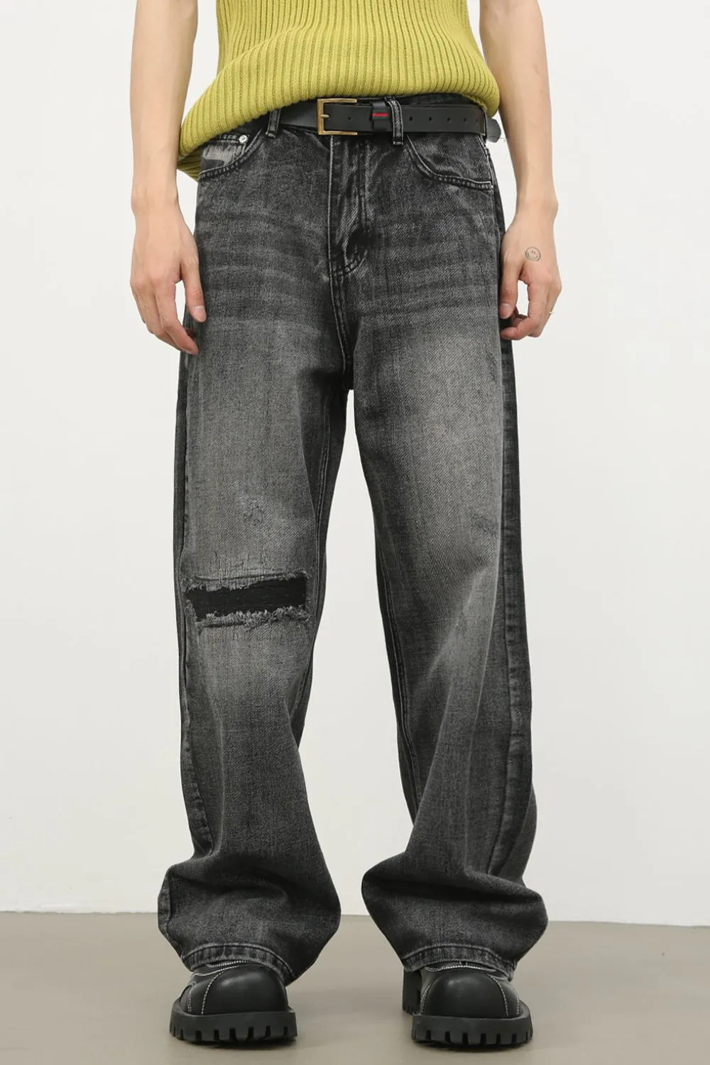 Men's Distressed Jeans with Pockets