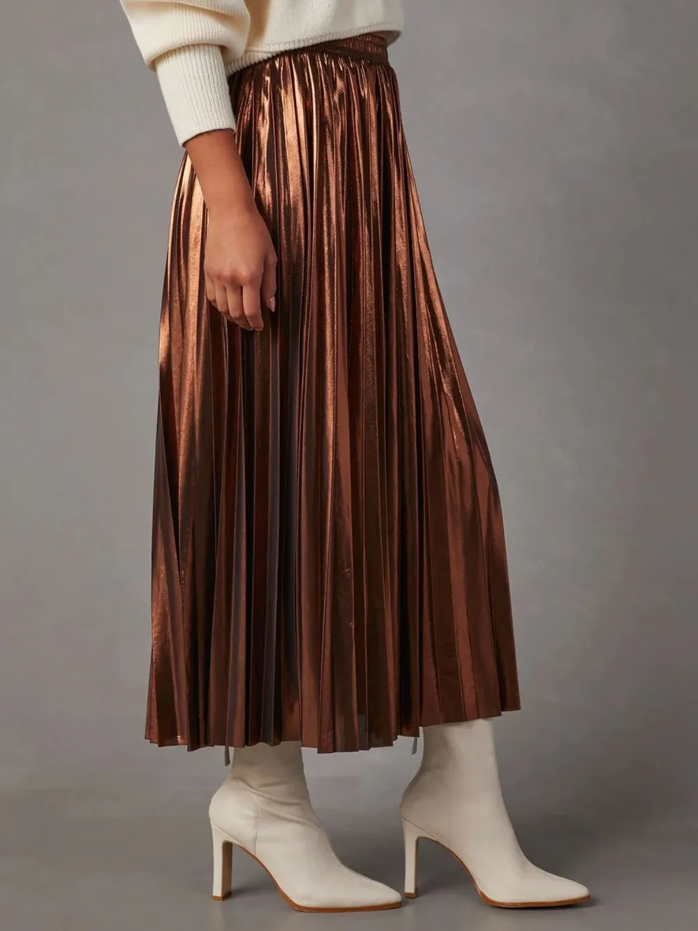 Pleated Midi Skirt, image 2
