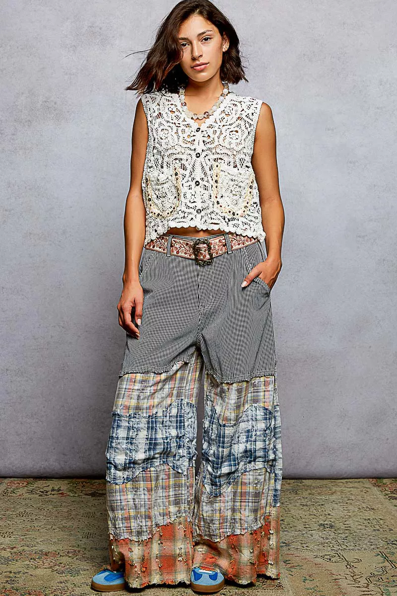 Button Down Cropped Crochet Vest with Scalloped Edge, image 5