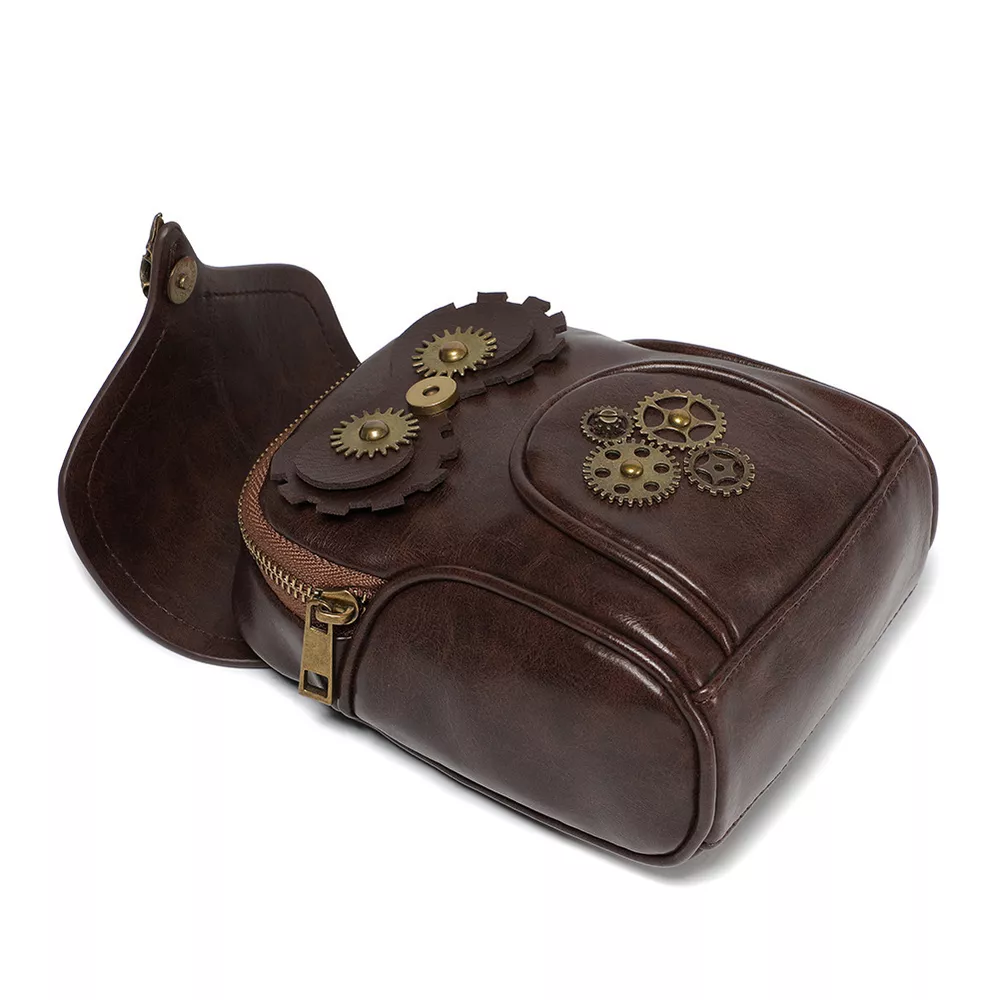 Steampunk Owl Design Crossbody Bag, image 5