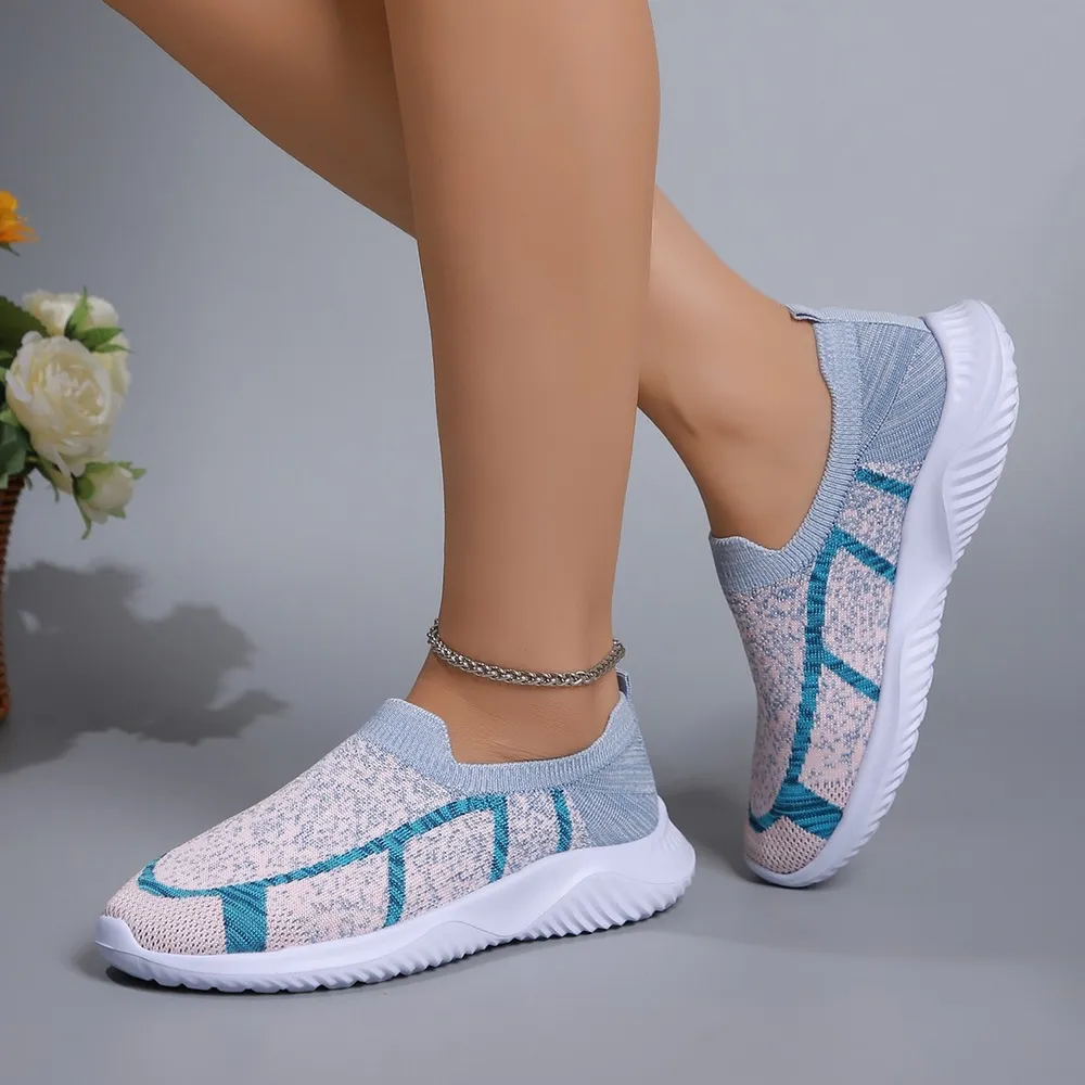 Breathable Mesh Round Toe Sneakers, image 2