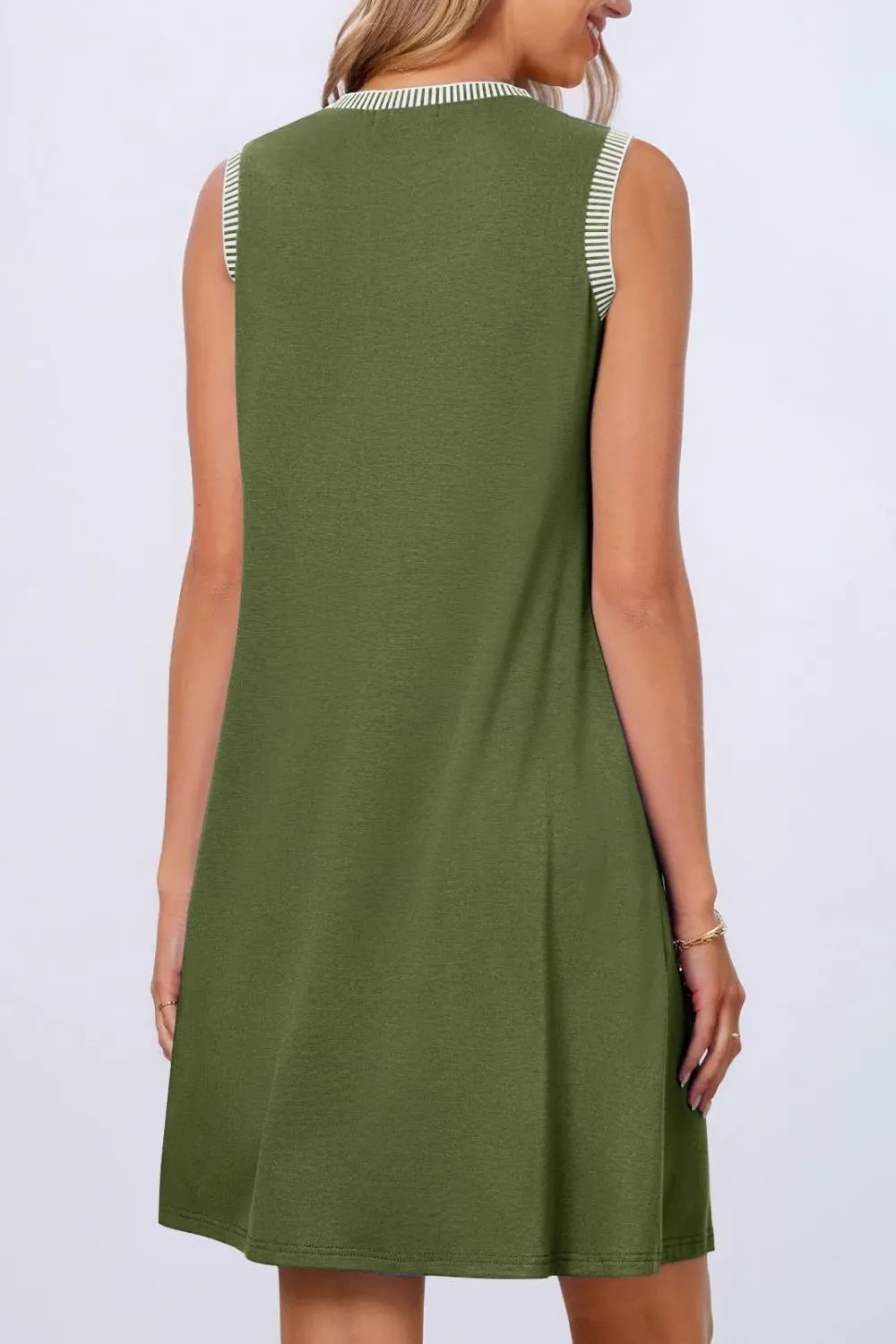 Round Neck Sleeveless Mini Tank Dress, image 2
