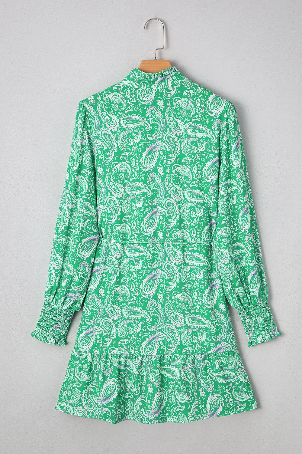 Ruffled Hem Long Sleeve Shirt Dress, image 2