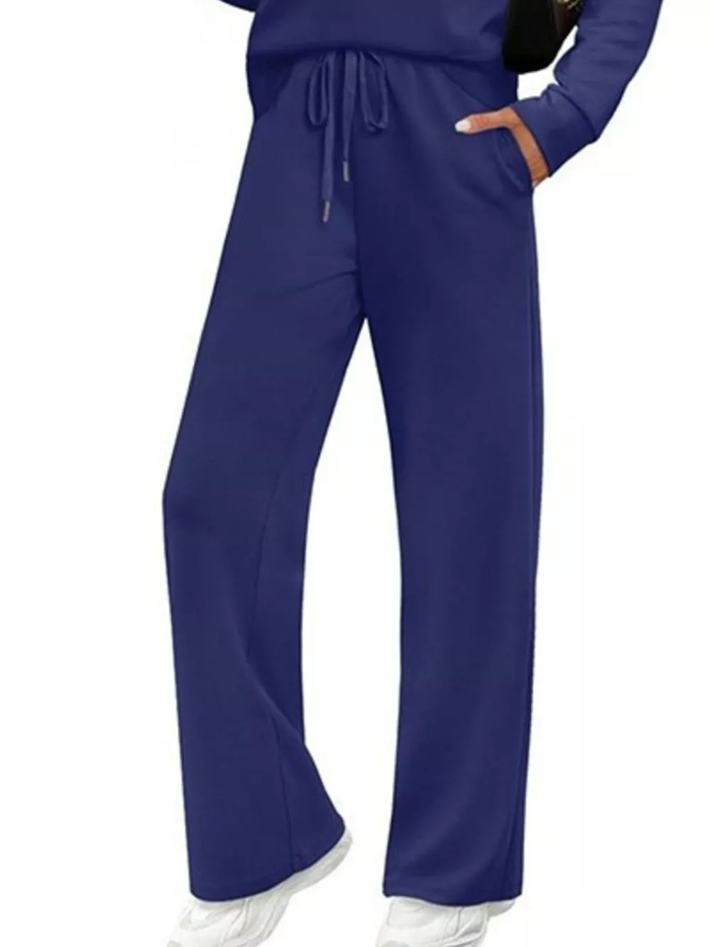 Full Size Long Sleeve Round Neck Top and Pants Set Plus Size, image 2
